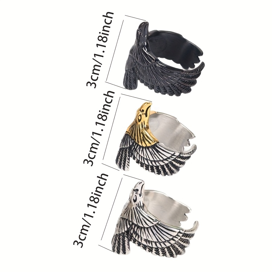 Punk Style 316 Stainless Steel Eagle Totem Ring